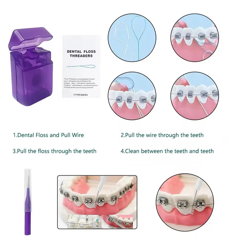 Orthodontic Dental Care Brush Kit - Complete Travel Oral Hygiene Set