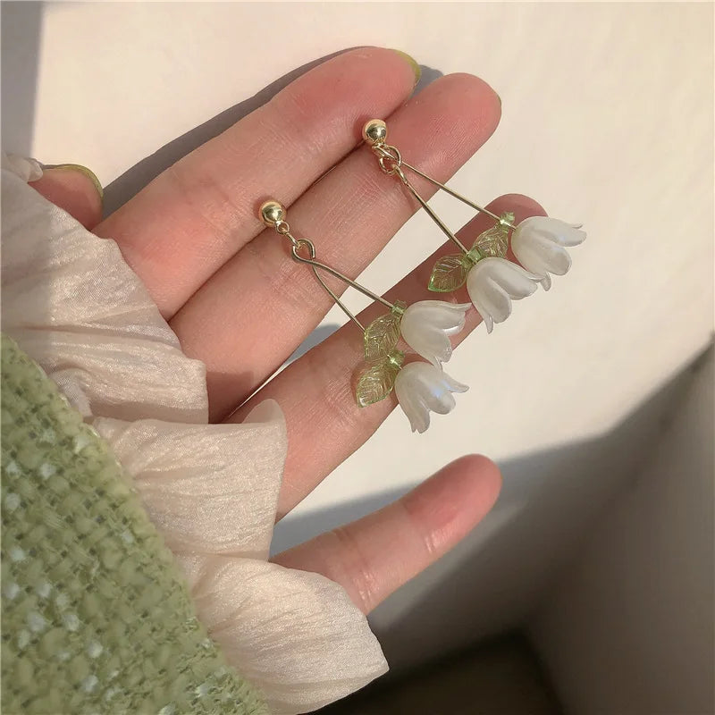 DIY Jewelry Making Pearl Bell Orchid Pendants with Leaf Flower Charms - Multiple Colors