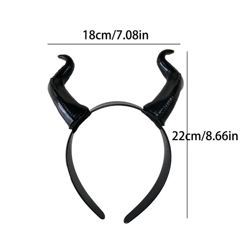 Women Black Witch Horns Headband Cosplay Devil Antelope Costume Accessory