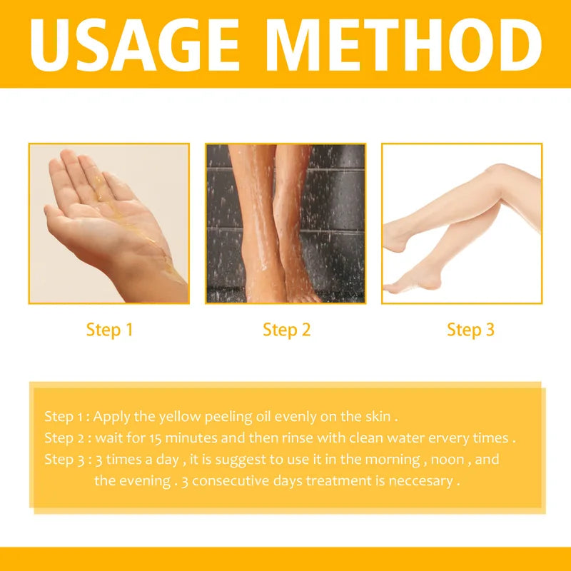 Strong Yellow Peeling Oil for Skin Brightening & Exfoliation - Body & Hands