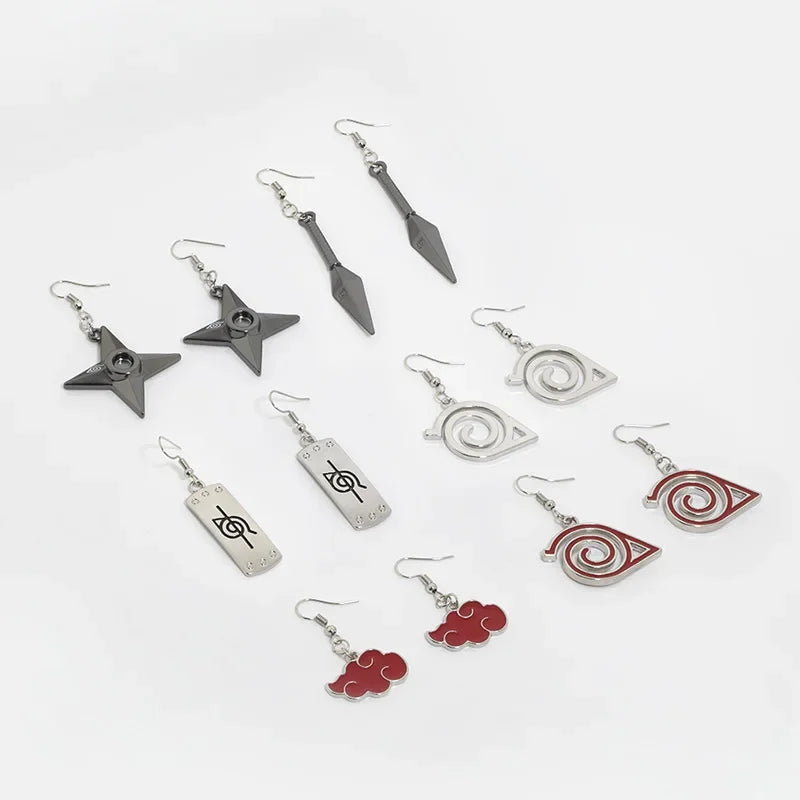 Anime Naruto Jewelry Drop Earrings Sharingan Akatsuki Pendant Accessories for Cosplay and Gifts