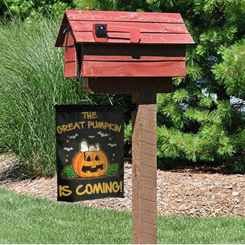 Double-Sided Pumpkin Ghost Garden Flag - Outdoor Yard Banner, Easy Hang, No Pole