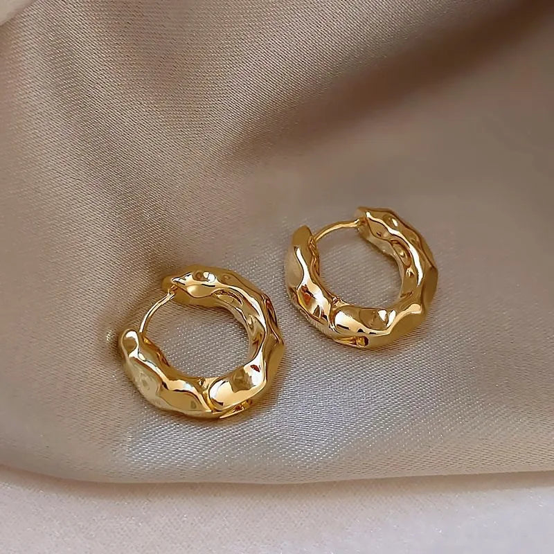Stainless Steel Chunky Hoop Earrings for Women Girls Statement Jewelry