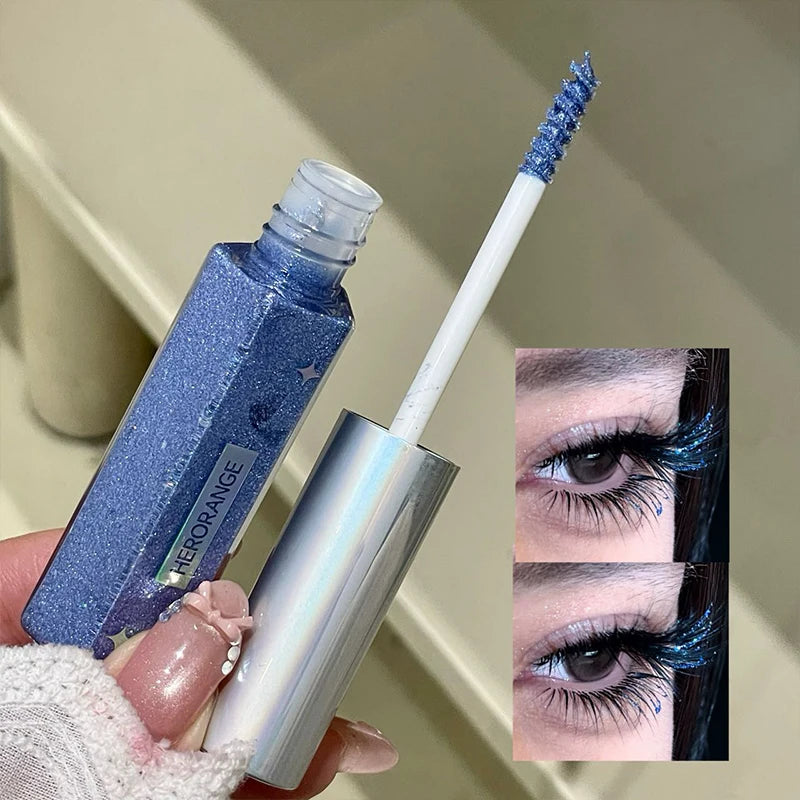 Waterproof Lengthening Mascara with Glitter Finish - Smudge-Proof Lash Volumizer