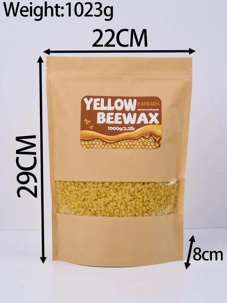 Pure Beeswax for Candle Making - Natural Granular Raw Materials - 1000g