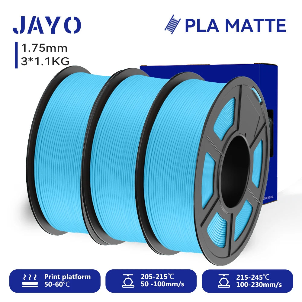 PLA Matte 3D Printer Filament 1.75mm Neatly Wound 1.1kg for Smooth Prints