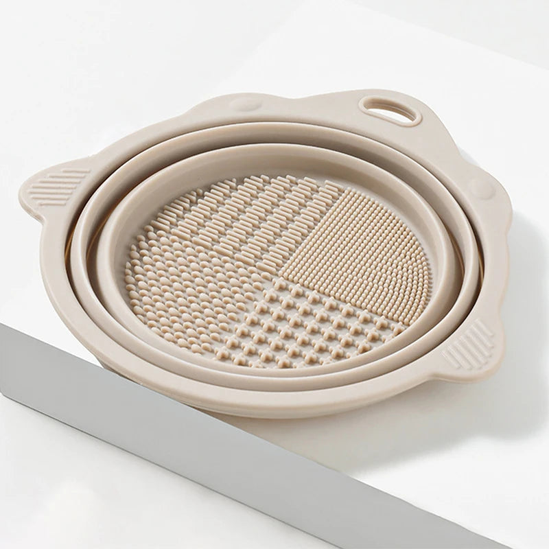 Makeup Brush Cleaner Bowl Set - Wet & Dry Cosmetic Tool Cleaning Kit