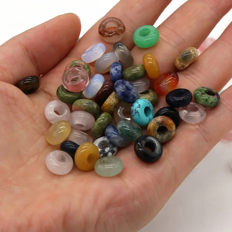 Natural Stone Beads Abacus Shape Loose Beads for Jewelry Making - 10 pcs