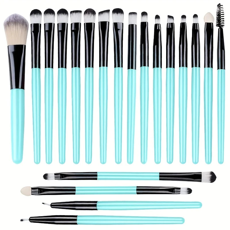 20-Piece Makeup Brush Set with Sponge Kit - Eyeshadow, Eyeliner, Foundation & Blush Brushes