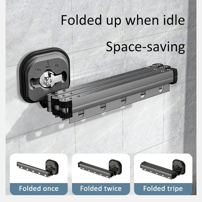 Retractable Wall-Mounted Clothes Drying Rack Space Saver Collapsible Laundry Hanger