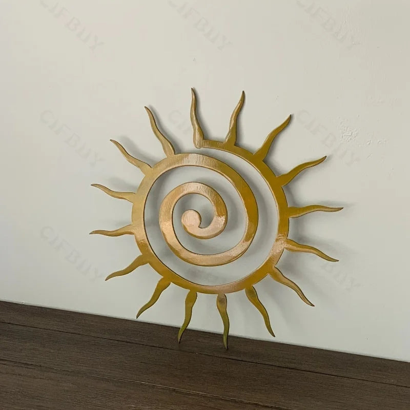 Antique Coiled Star Metal Wall Sculpture - Outdoor Courtyard & Holiday Decor