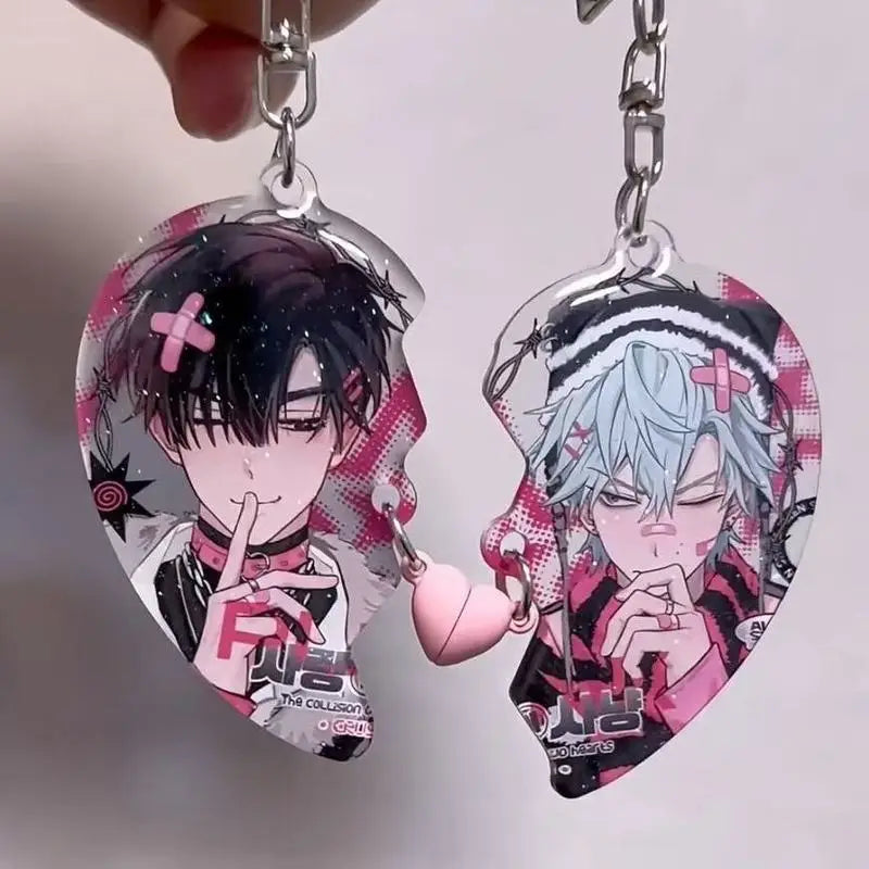 Cute Acrylic Backpack Keychain with Magnetic Pendant - Creative Fan Gift