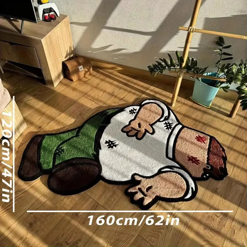 Cartoon Imitation Cashmere Floor Mat Anti-Slip Rug for Living Room & Bedroom