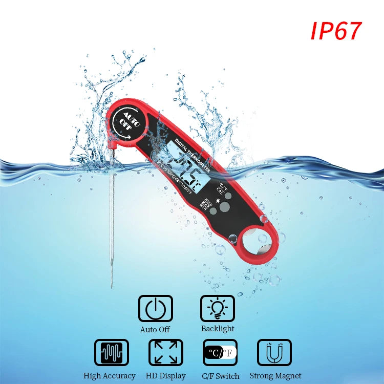 Digital Meat Thermometer for Cooking & BBQ - Instant Read, Waterproof, LCD Display