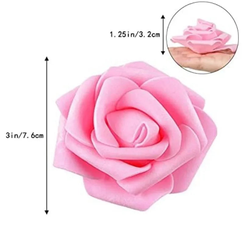 50Pcs Artificial Foam Rose Flowers for Wedding Home Decor Party Bouquets