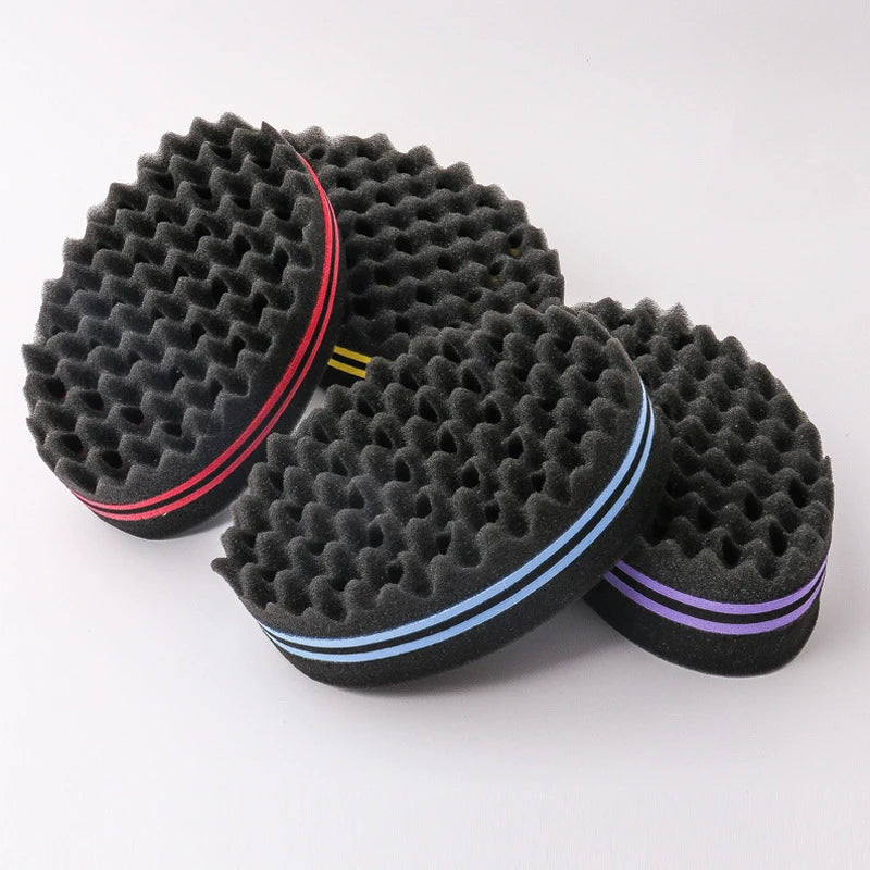 Oval Double Sides Twist Hair Sponge Brush for Afro & Braid Styling