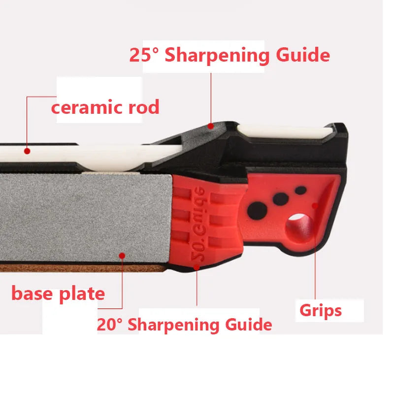 Double-Sided Diamond Whetstone Knife Sharpener Ceramic Hone 17cm Kitchen Tool