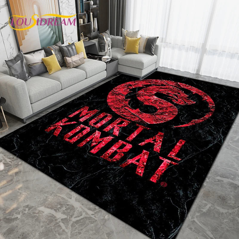 Large Cartoon Mortal Kombat Area Rug Non-Slip Floor Mat for Living Room Bedroom Kitchen