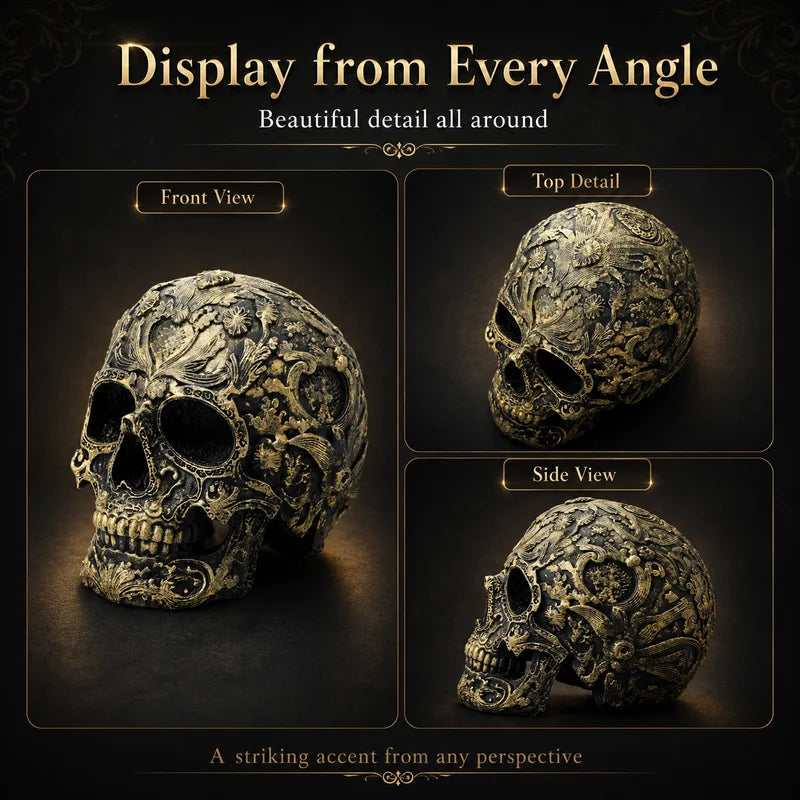 Halloween Skull Tabletop Fireplace Decor - Spooky Plastic Halloween Decoration
