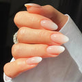 24PCS Almond Press-On Nails with Pink Bow Designs - Glossy Fake Nails for Women and Girls
