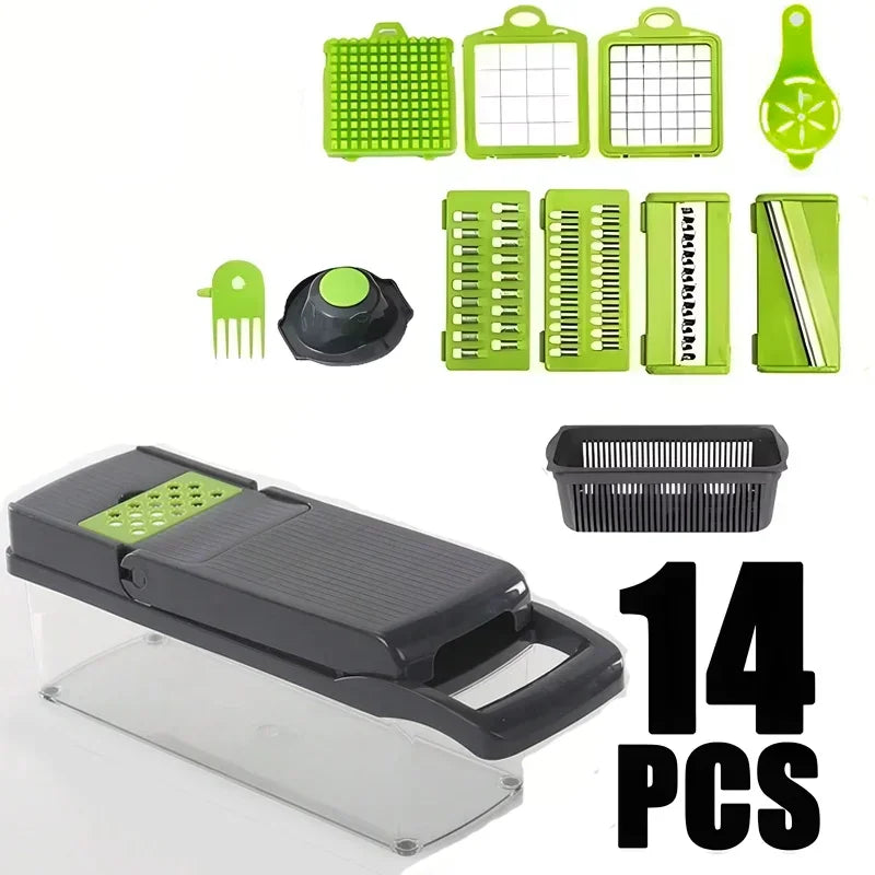Multifunctional 5-in-1 Handheld Food Chopper Vegetable Slicer Dicer Grater Kitchen Prep Tool