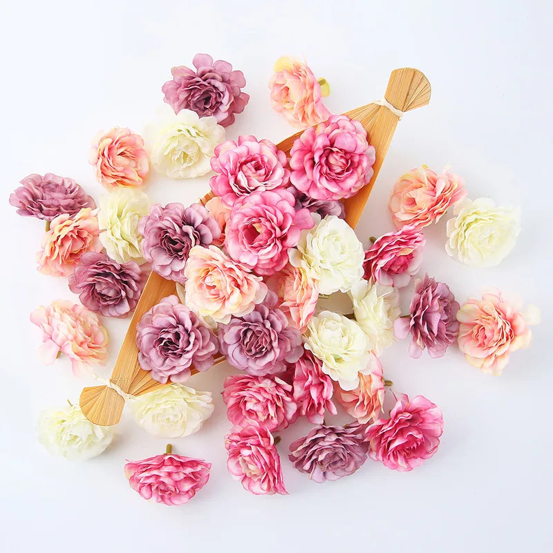 Artificial Silk Rose Flowers for Home Decor Wedding Party DIY Gift Set