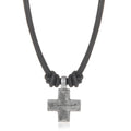 Women and Men Retro Woven Cross Pendant Necklace Rope Leather Chain