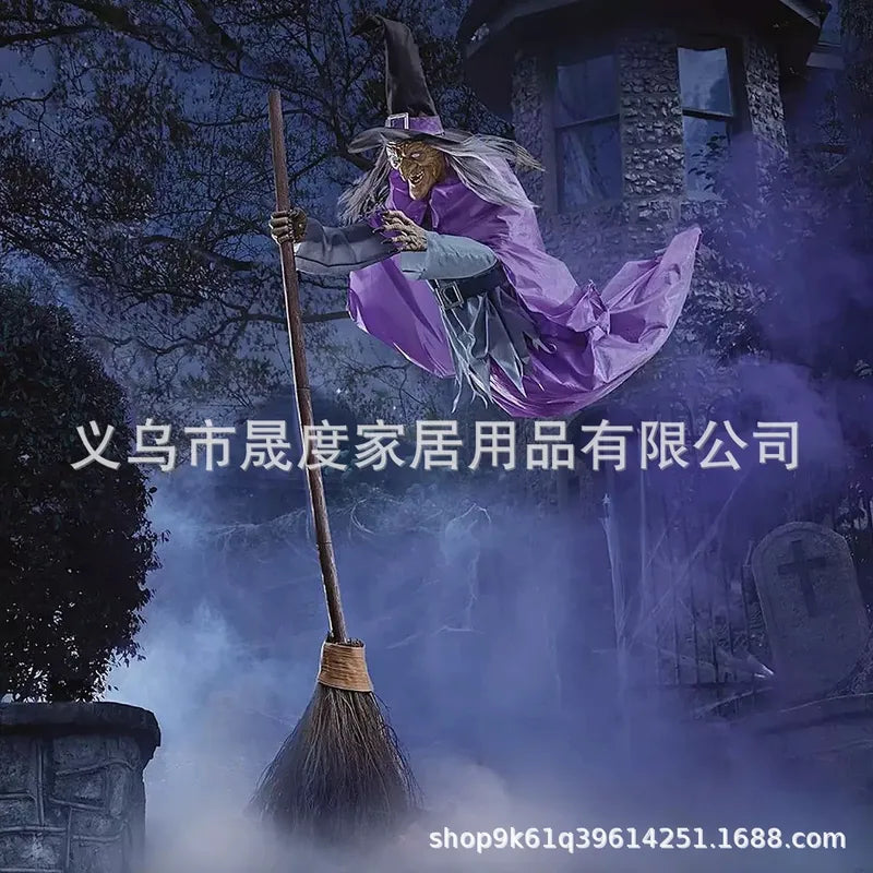 Outdoor Animated Witch Halloween Decoration - Horror Witch for Yard & Garden