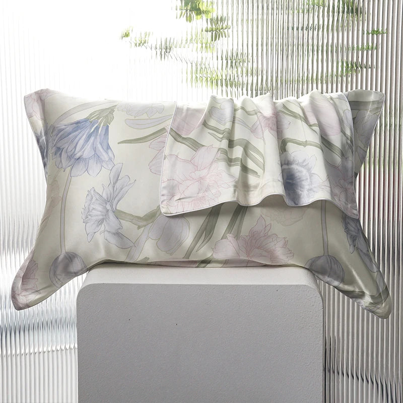 Silk Pillowcase for Hair and Skin - 100% Mulberry Silk, Hypoallergenic & Soft