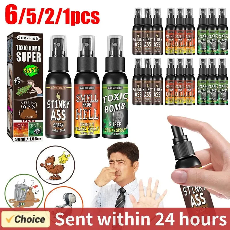 Liquid Fart Spray Gag Toy Set - 30ml Halloween Prank Party Supplies