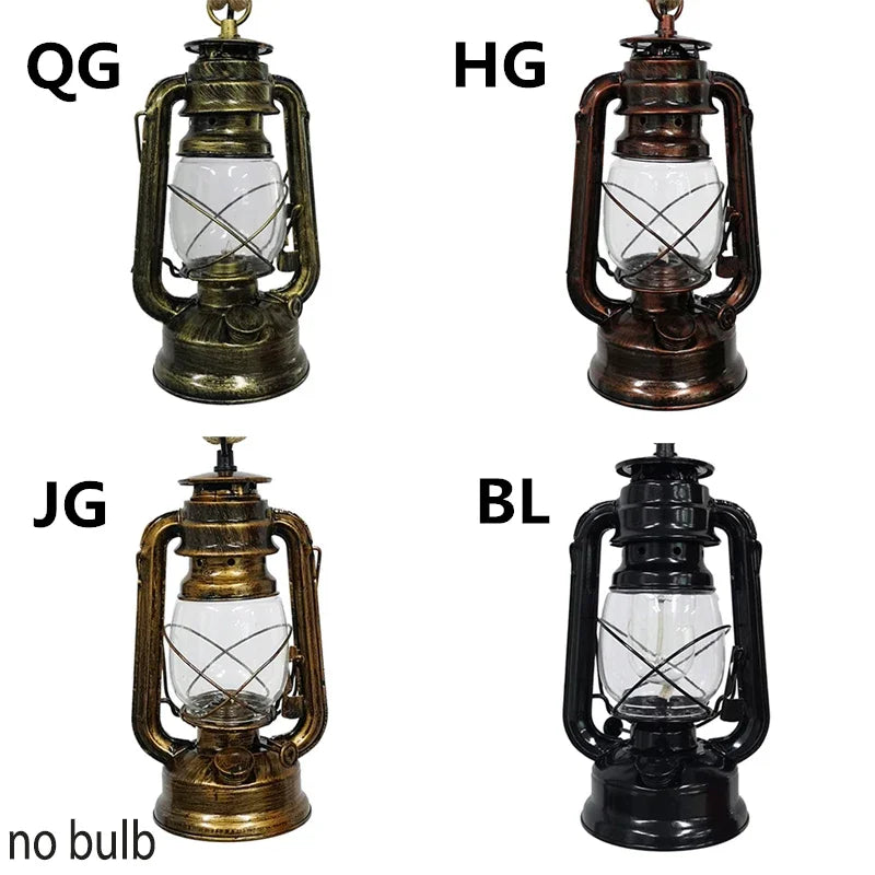 Vintage Industrial Hemp Rope Pendant Light E27 Hang Lamp for Home & Bar