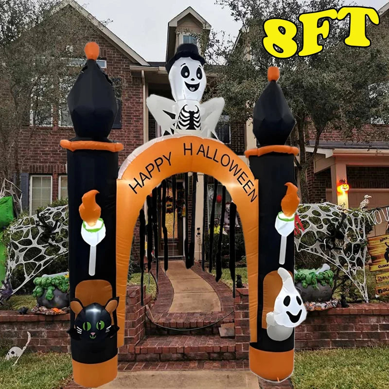 Halloween Inflatable Arch with LED Lights - Outdoor Indoor Garden Party Decor