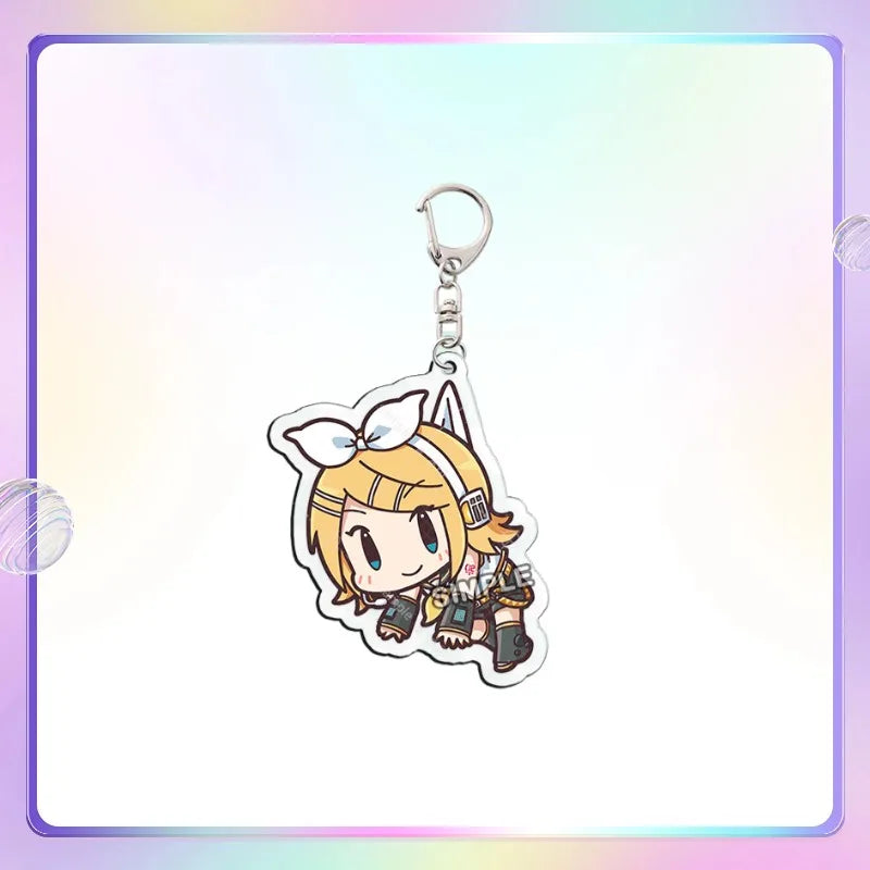 Anime Game Keychain Pendant Ring - Kagamine Rin Len Hatsune Miku Acrylic Fan Accessory
