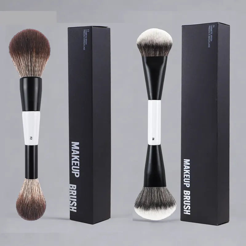 2pcs Set Double Ended Angled Foundation Makeup Brushes - Blush & Contour Tools