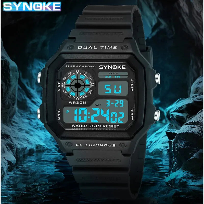 Digital Sports Watch Men Waterproof Luminous Chrono Outdoor Wristwatch