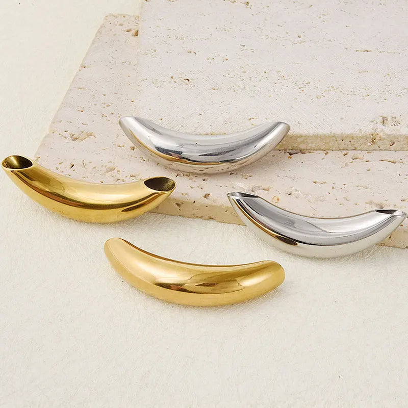 2pcs Stainless Steel Pendant for Jewelry Making - Chunky Three-Dimensional Design