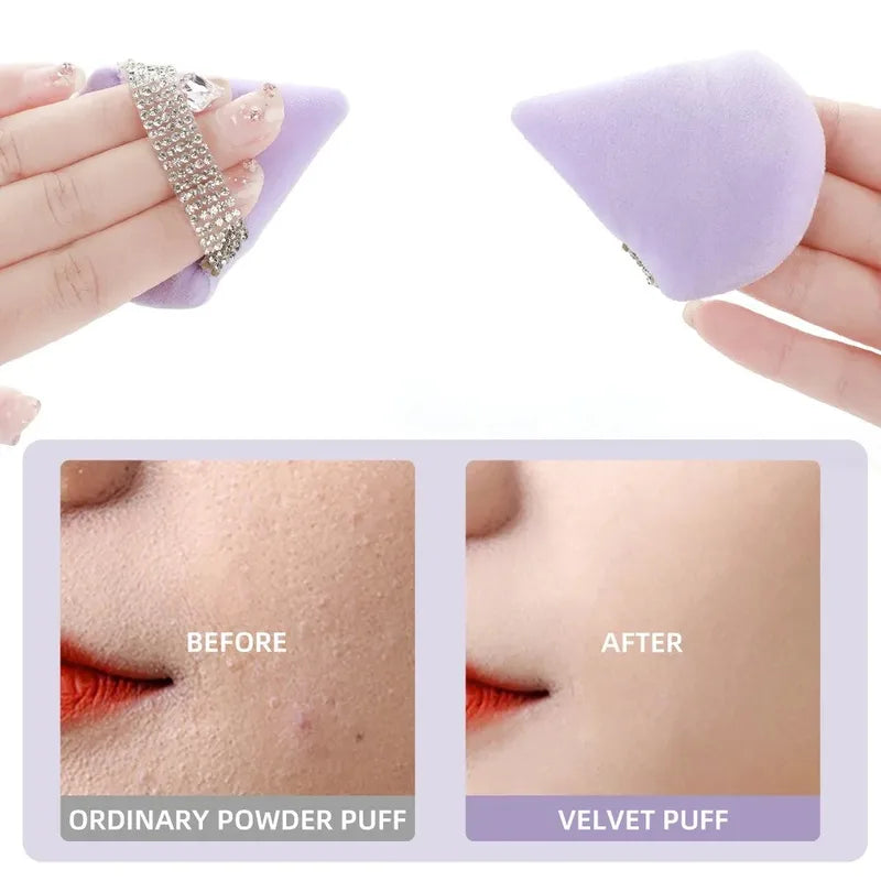3Pcs Makeup Powder Puff Set - Soft Velvet Face Sponges for Foundation & Concealer