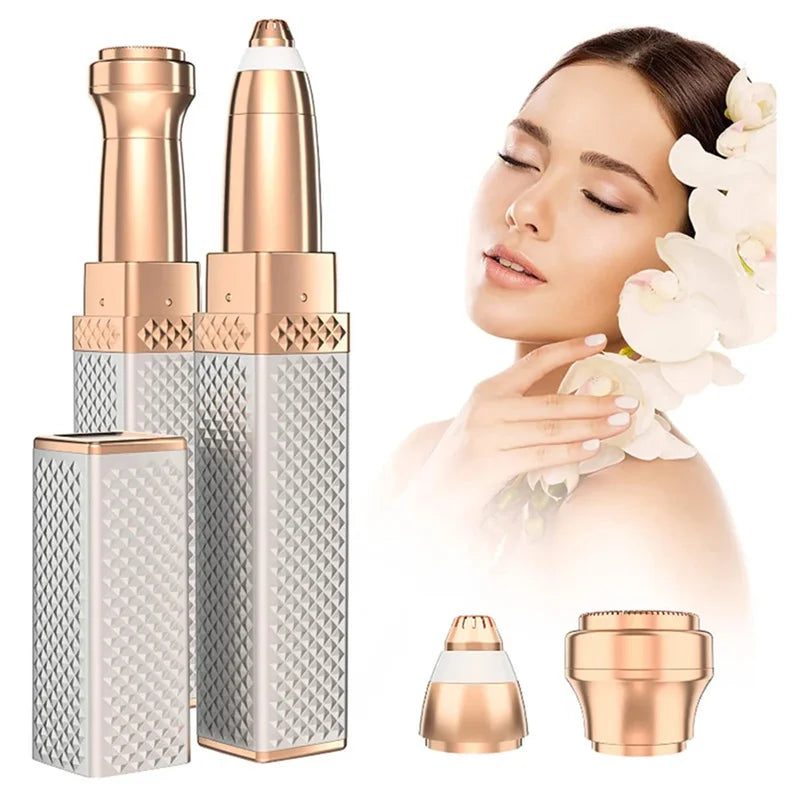 Women's 2-in-1 Electric Hair Removal & Eyebrow Trimmer Device with LED Light