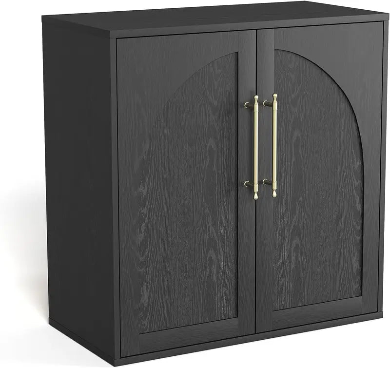 Minimalist Arched Storage Cabinet with Adjustable Shelves for Entryway and Dining Room