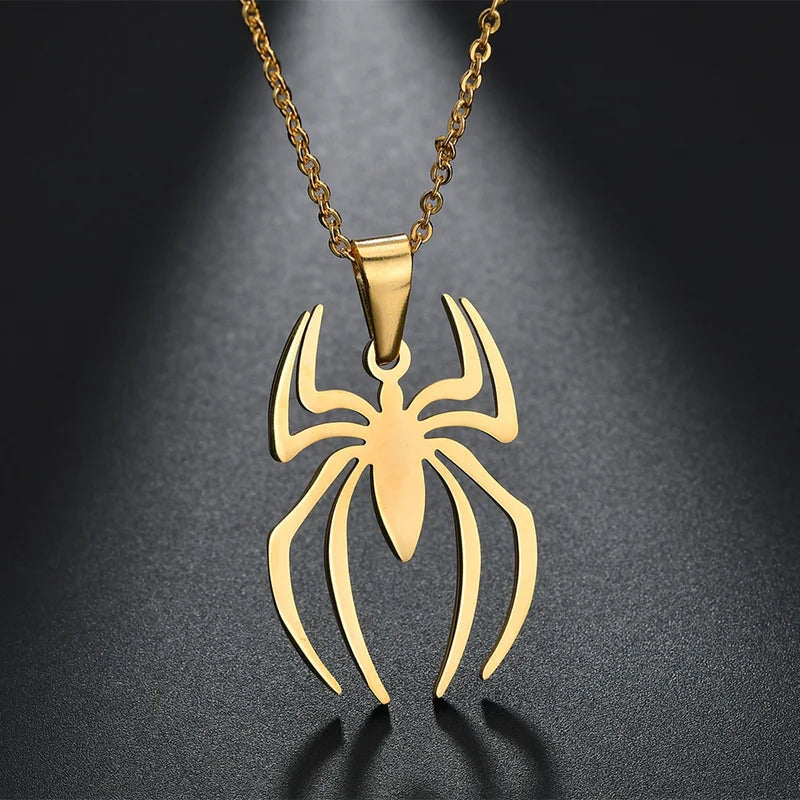 Stainless Steel Spider Pendant Necklace Men’s Jewelry Fashion Accessory