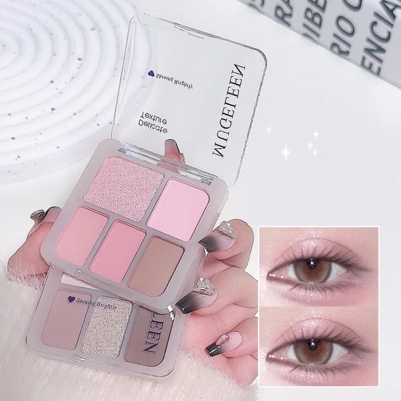 5-Color Eyeshadow Palette with Matte and Shimmer Shades for Versatile Makeup