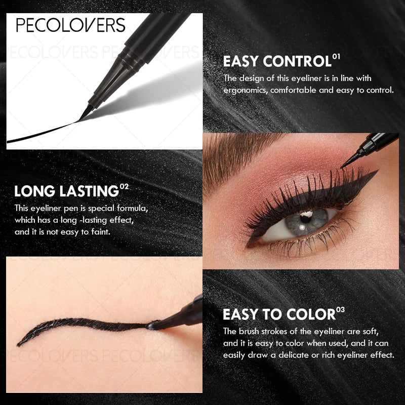 Liquid Eyeliner Pen Set - Waterproof, High Pigment, Easy Application for All Eye Shapes