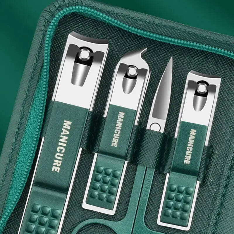 6-9 Pcs Manicure Set with Leather Case Professional Nail & Foot Care Tool Kits Stainless Steel Clipper Gift