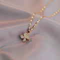 Double-Layer Rotatable Sunflower Necklace for Women Girl Jewelry Choker