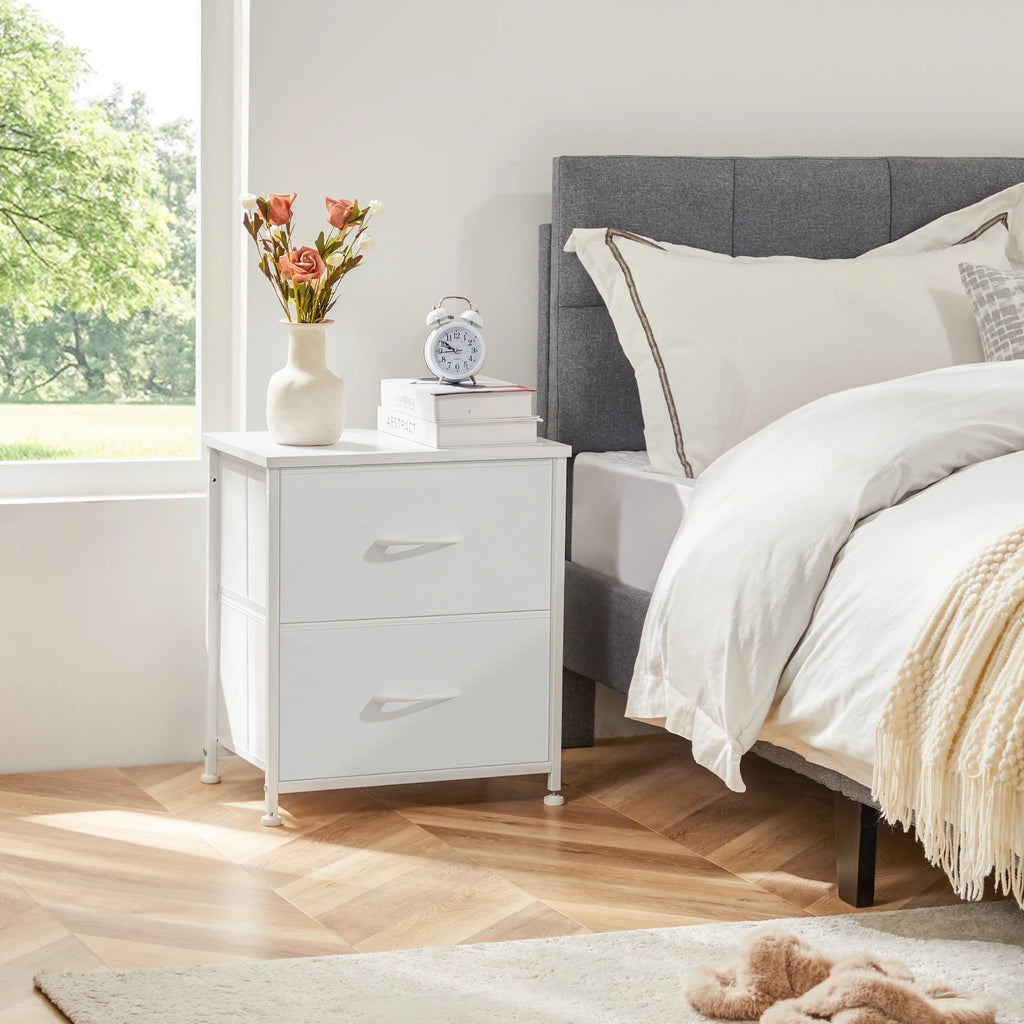 Multi-Function Fabric Drawers Nightstand and Storage Cabinet for Living Room and Bedroom