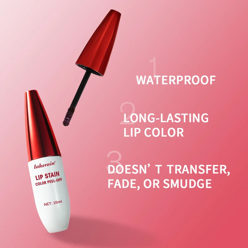 Peel Off Lip Stain Tattoo Tint - Long Lasting Waterproof Lip Color with Rich Pigment