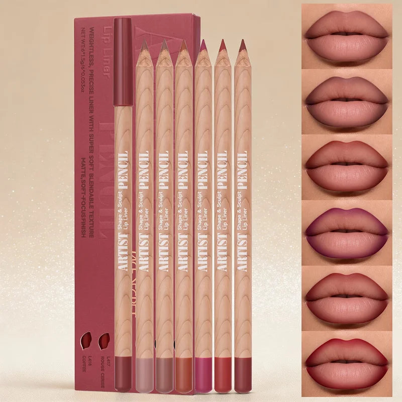 Velvet Matte Lip Liner Set - Long-Lasting Lip Makeup in Multiple Shades