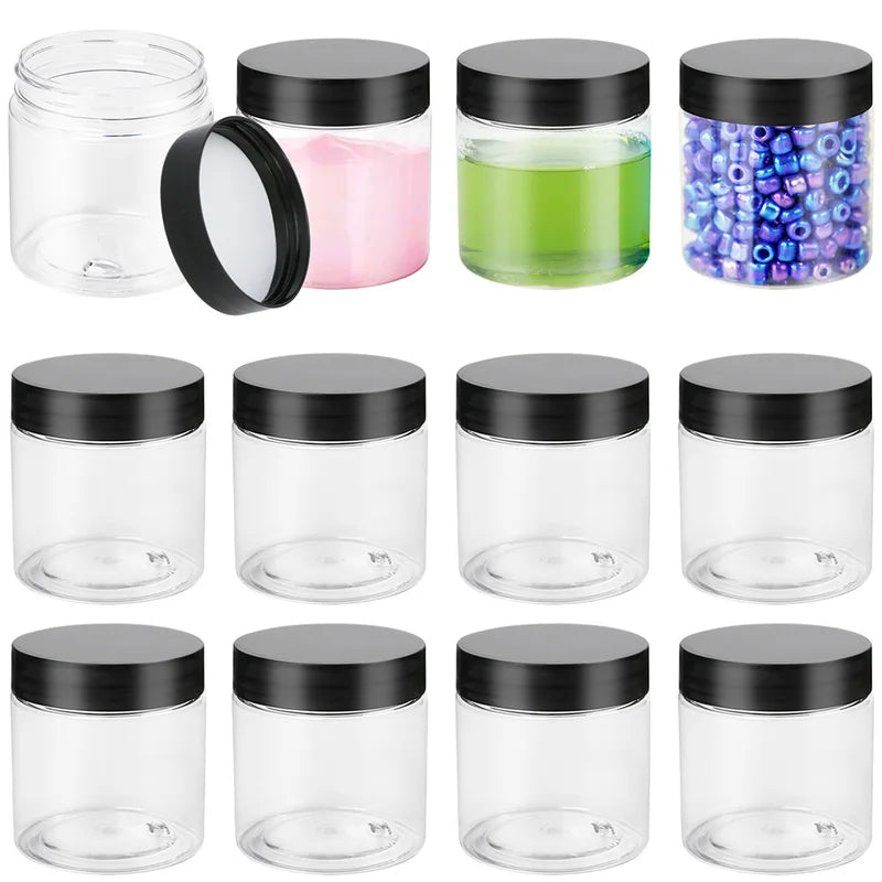 12PCS Large Capacity Sealed Food Storage Jars - Transparent Kitchen Organizer