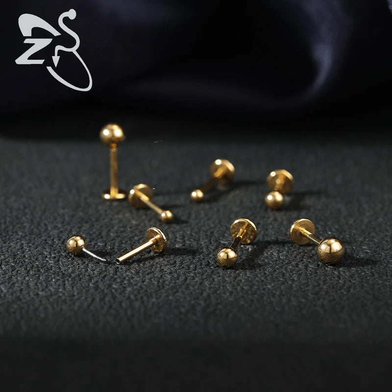 10PCS Lip Piercings Set Stainless Steel Cartilage Lip Rings Gold Silver Colors