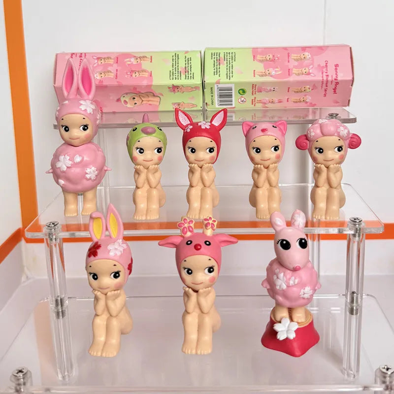 Cute Angel Blind Box Toy - Cherry Blossom Sitting Anime Figurines - Gift Set